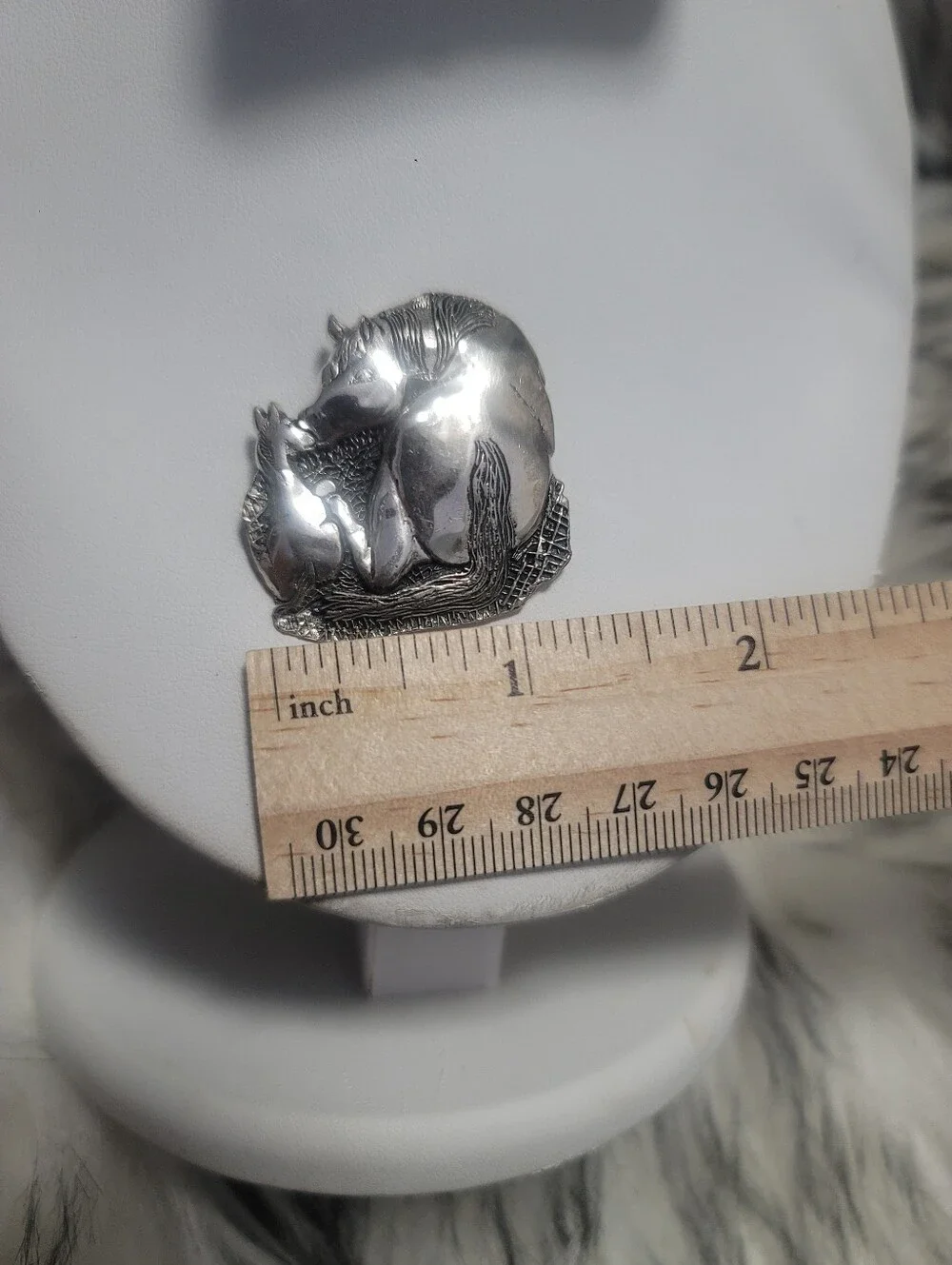 Vintage Sterling Silver Horse Mother and Baby Colt Brooch – Fine Equestrian Pin